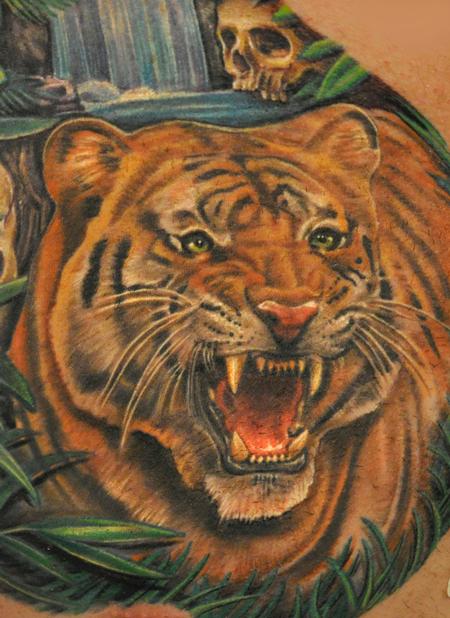 Tattoos - Nate Beavers Color Tiger Portrait Tattoo - 56743